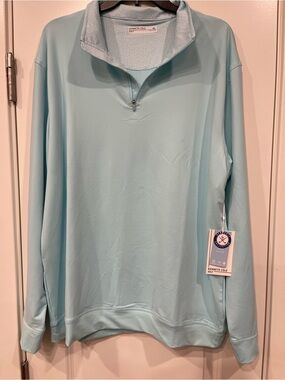 Kenneth Cole Men’s Light Blue Zip-Up Pullover